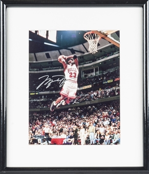 Michael Jordan Autographed 8x10 Photo "Gatorade Dunk" Framed (UDA)